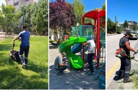 Park ve Bahçelerde Bakım Çalışmaları Sürüyor